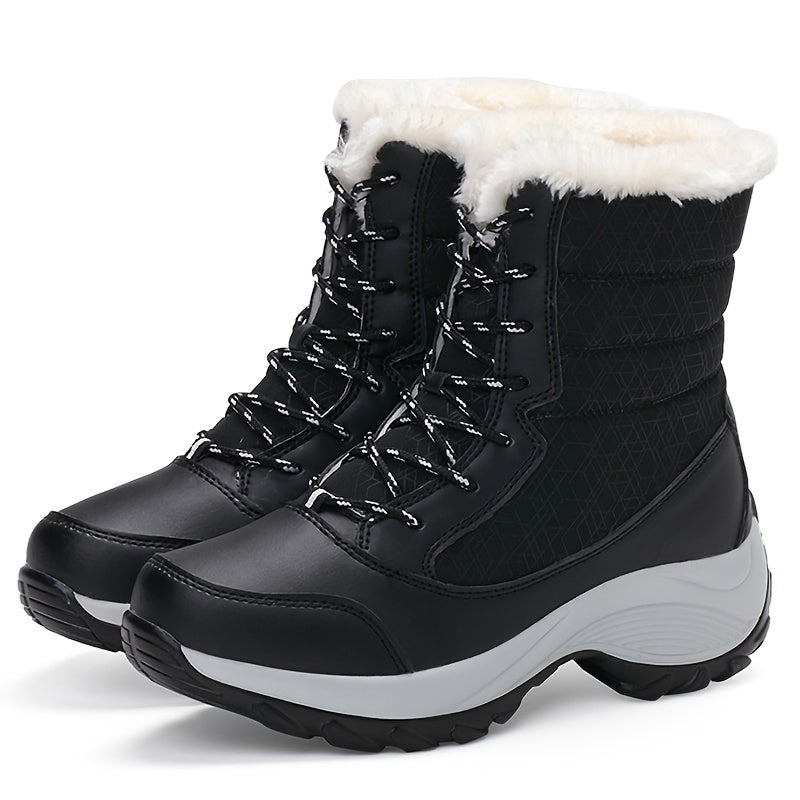 Winter Boots with Fur Lining for Women Waterproof and Slip-Resistant