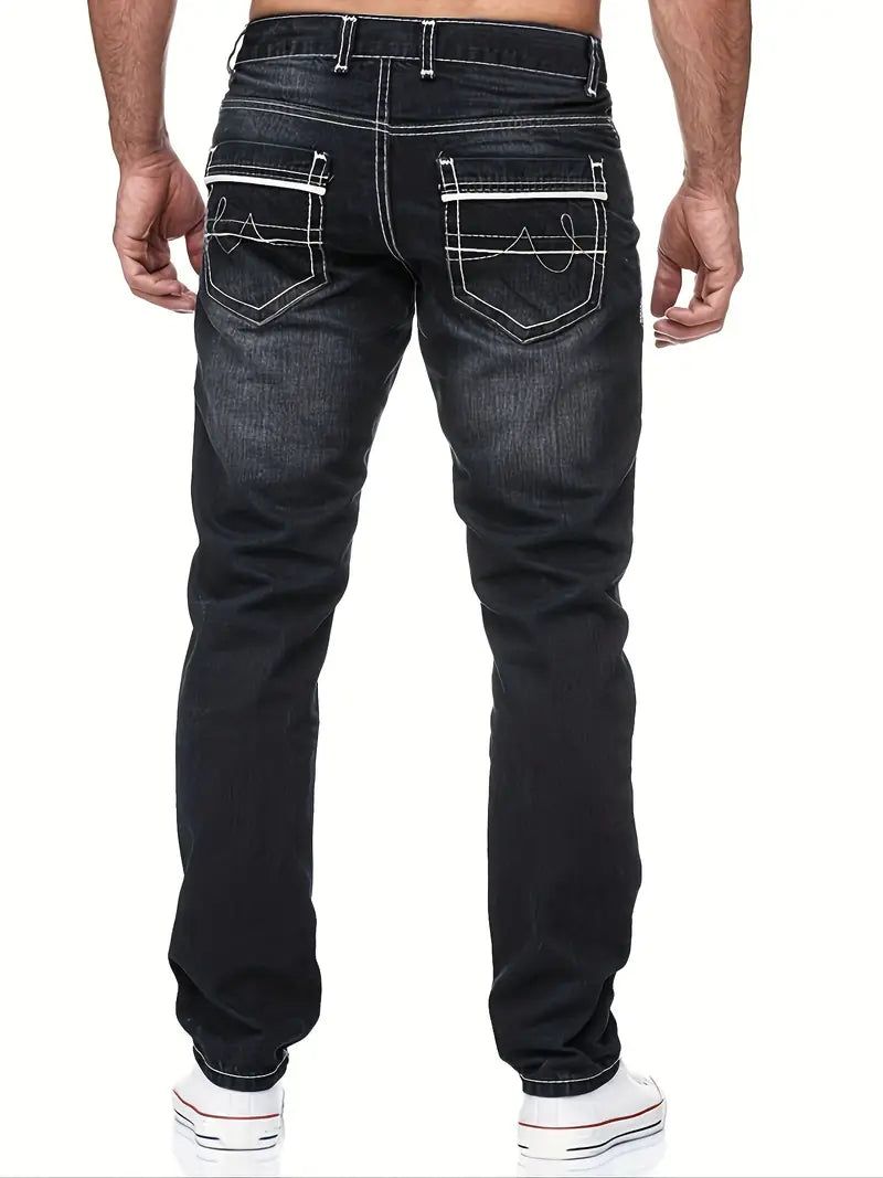 TORBJØRN - Comfortable distressed denim pants