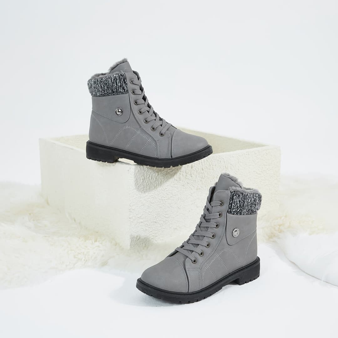 Simple Winter Boots for Women Side Zipper Soft Sole Platform Warm Lining