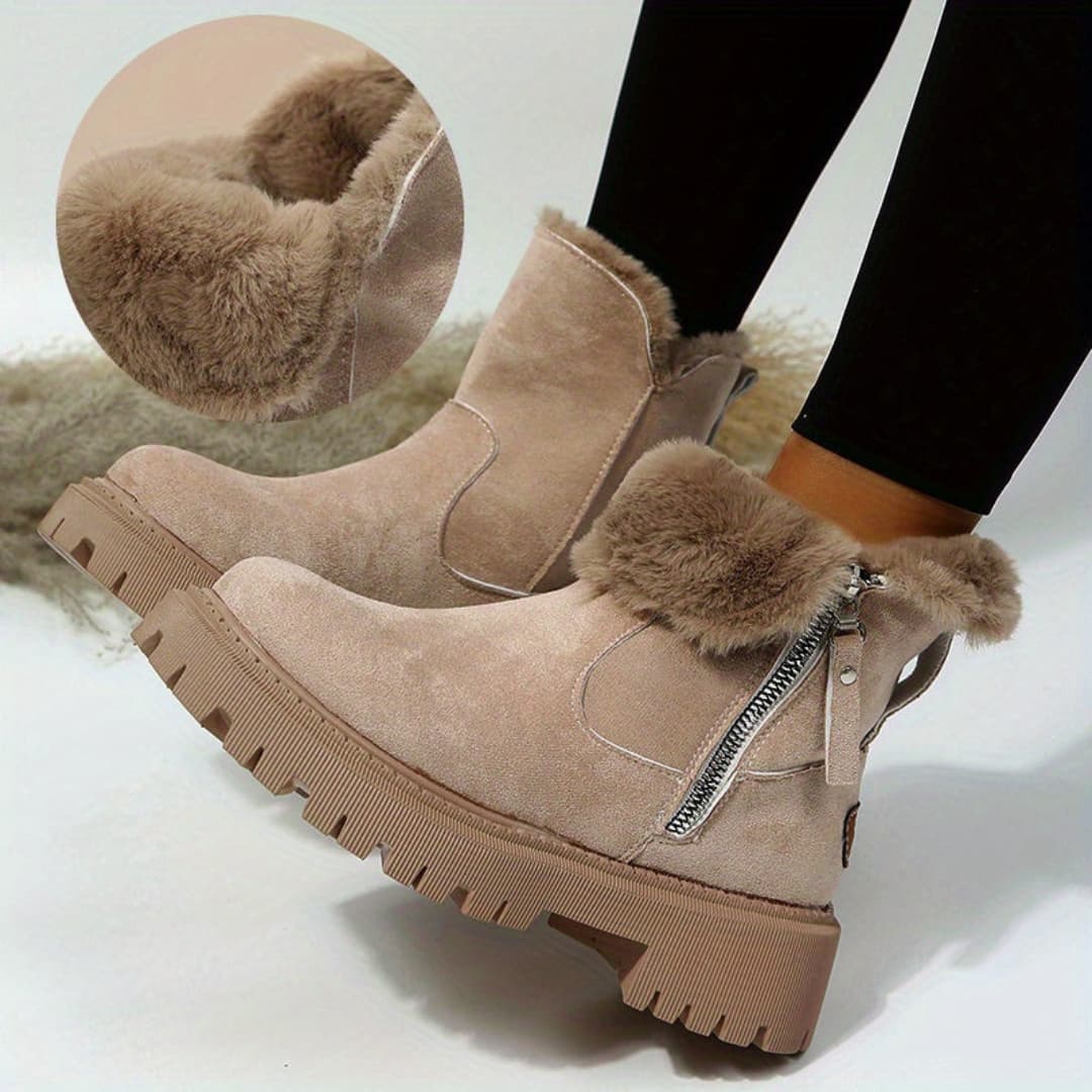 Women's Winter Platform Boots with Mid Heel Cozy and Stylish for All Seasons