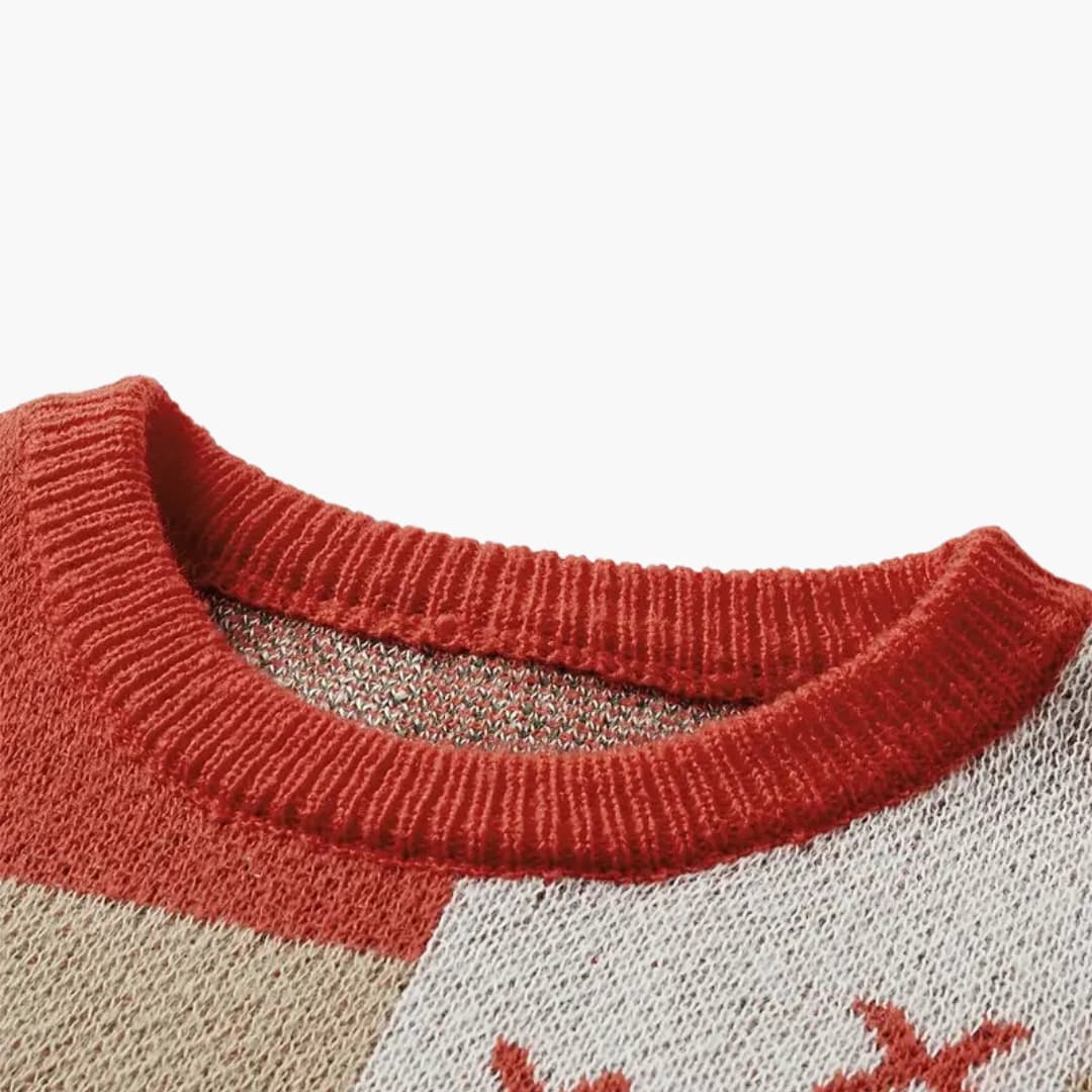 Christmas Bear Pattern Knitted Sweater Cozy and Fun