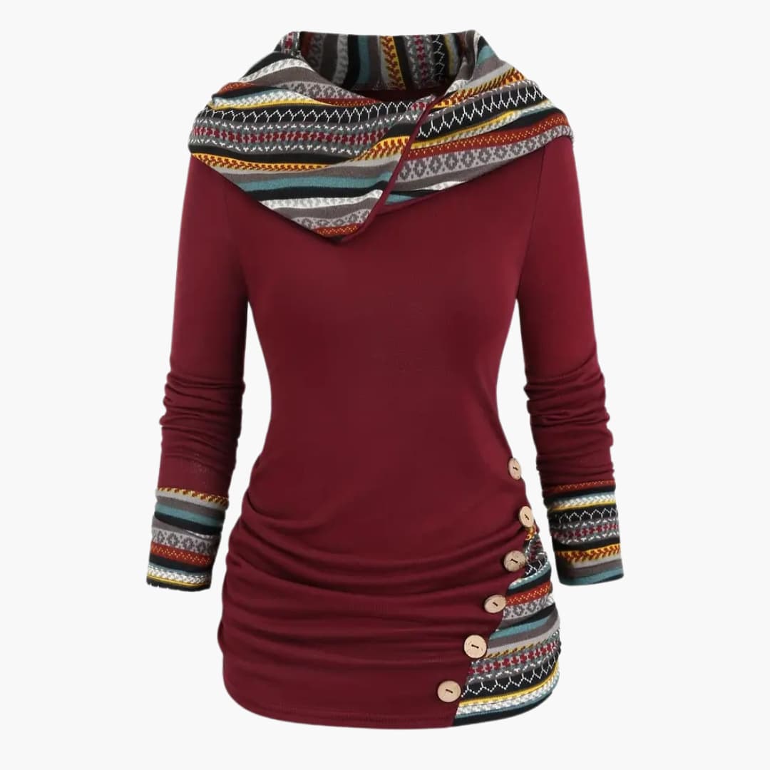 Gemma - Stylish hoodie with ethnic print for women