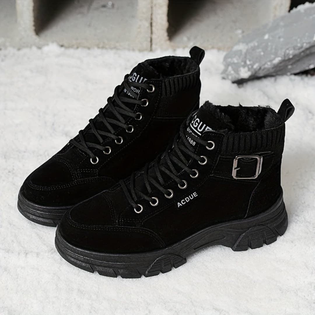 Comfortable Winter Snow Boots with Lacing Fleece Lining for Women