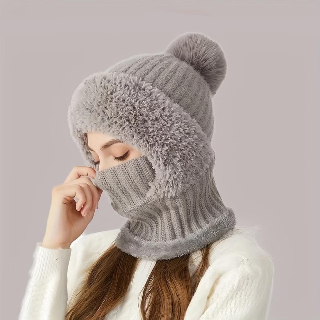 Sherpa Fleece Balaclava Windproof Adjustable Ski Mask with Neck Warmer