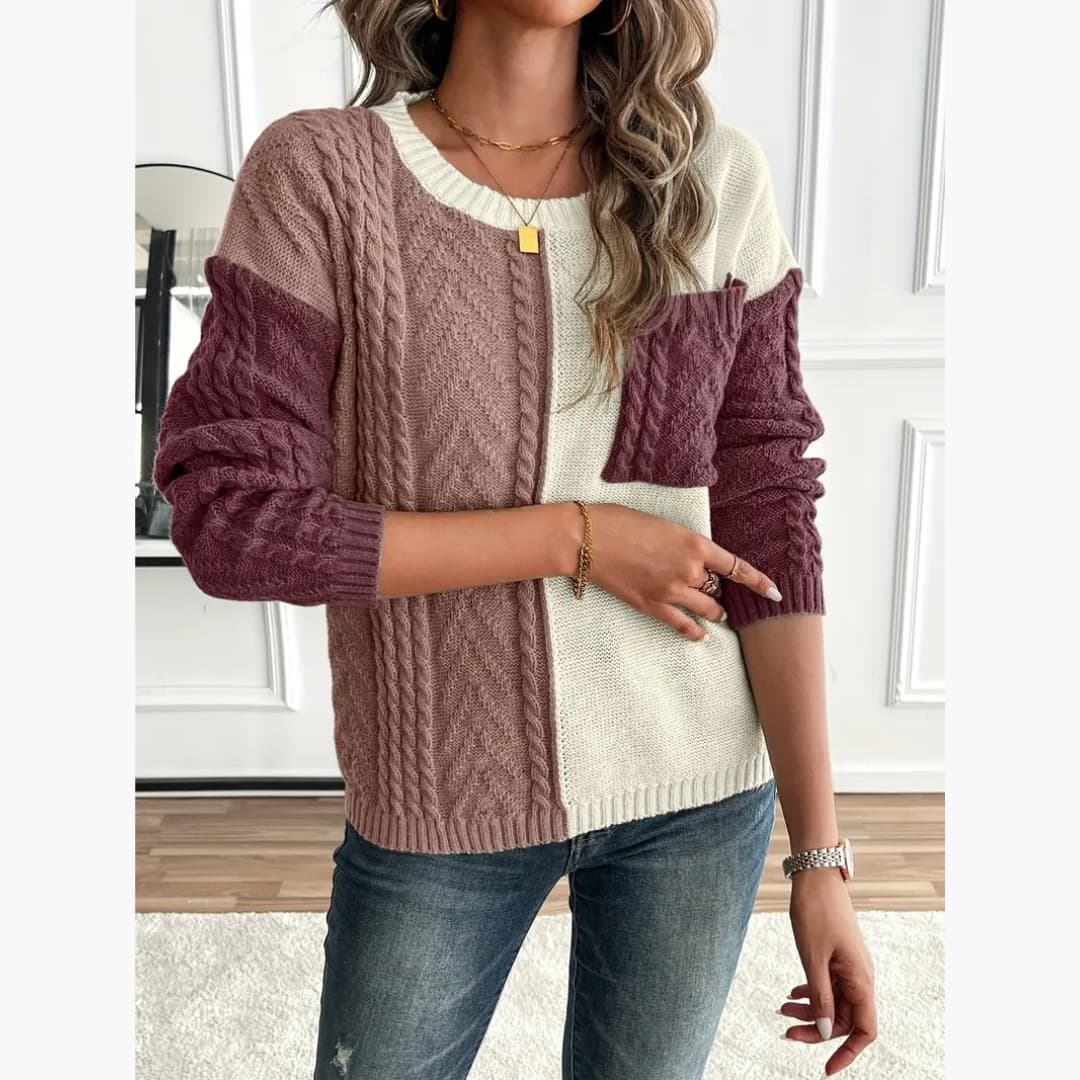 Elena - Stylish cable-knit sweater for women