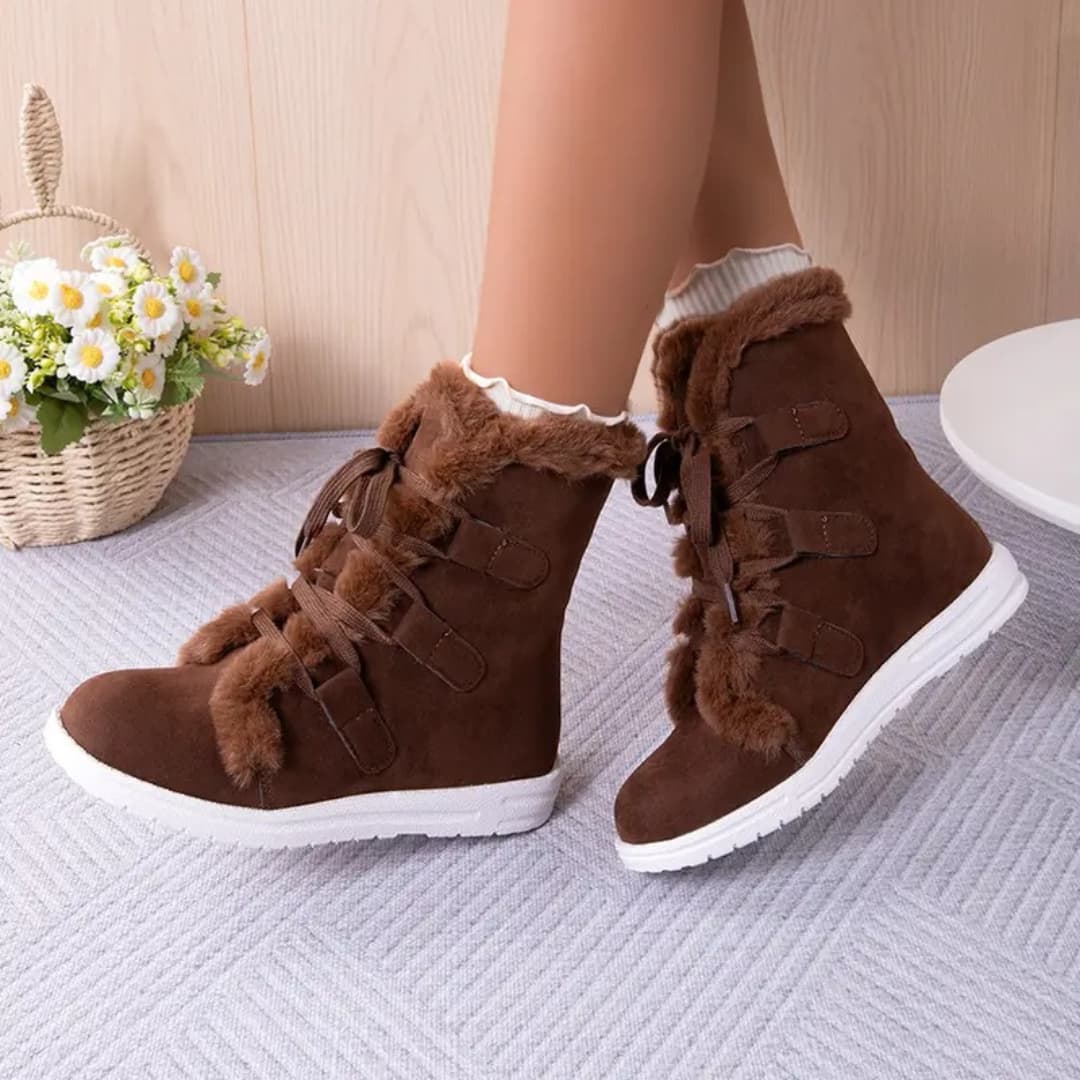 Olivia - Stylish flat lace-up boots for women
