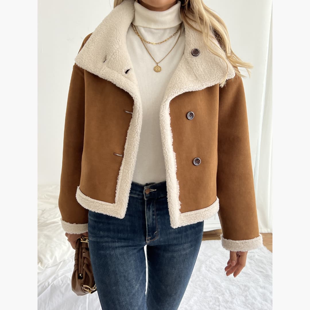 Women's Reversible Fur Jacket Stylish and Versatile Plush Jacket