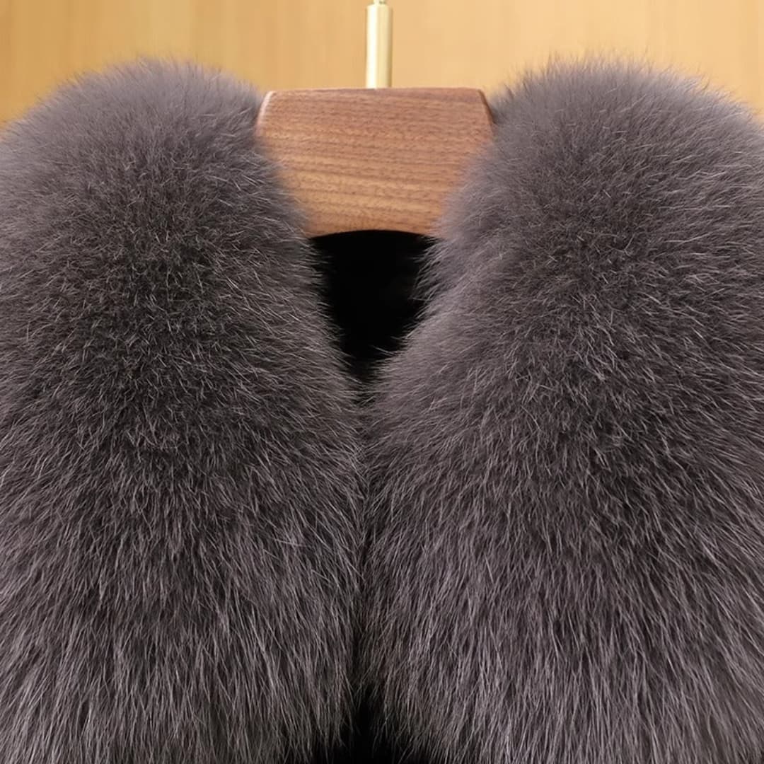 Bronwyn - Elegant mink coat with fox fur for women