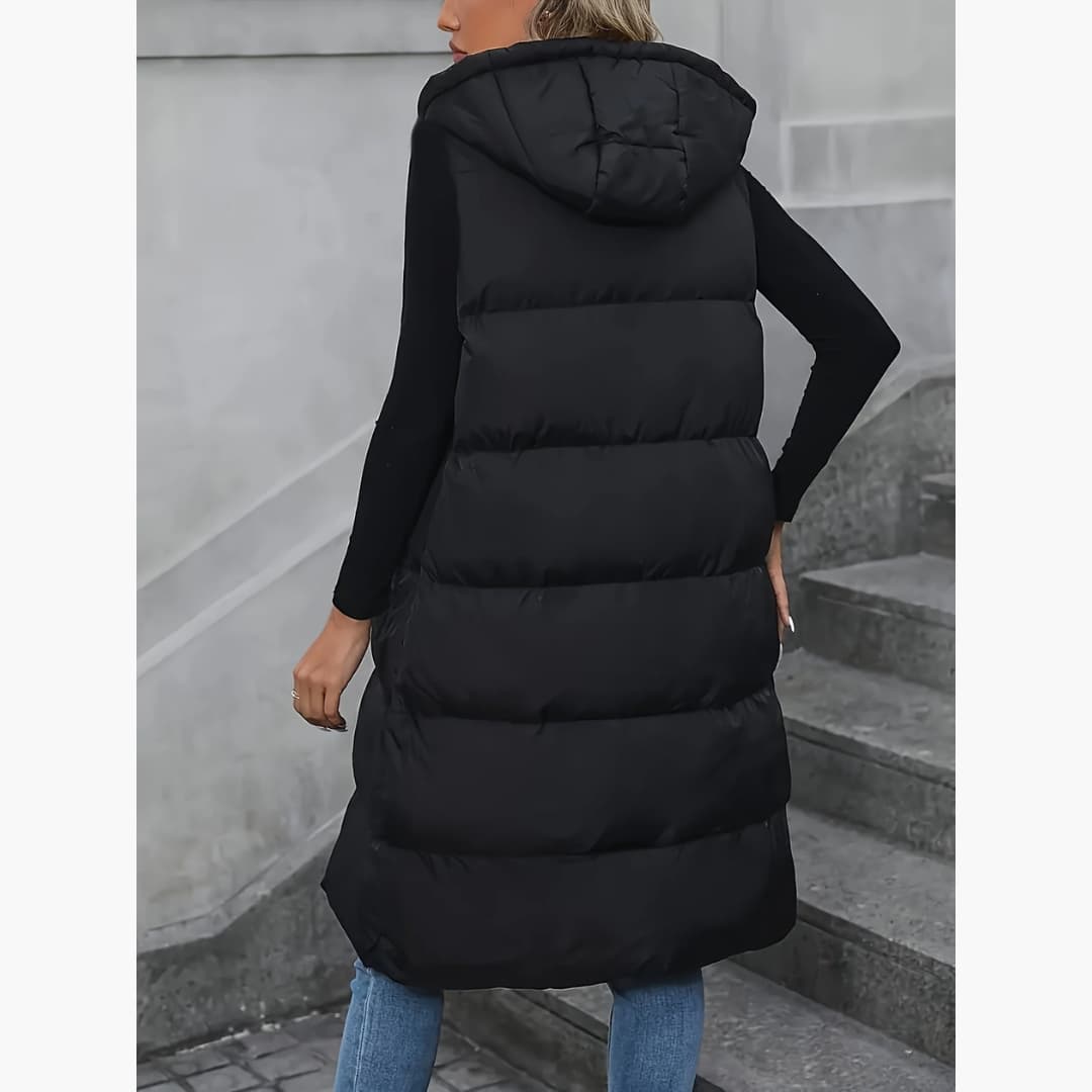 Catharina - Stylish puffy vest with zipper for women