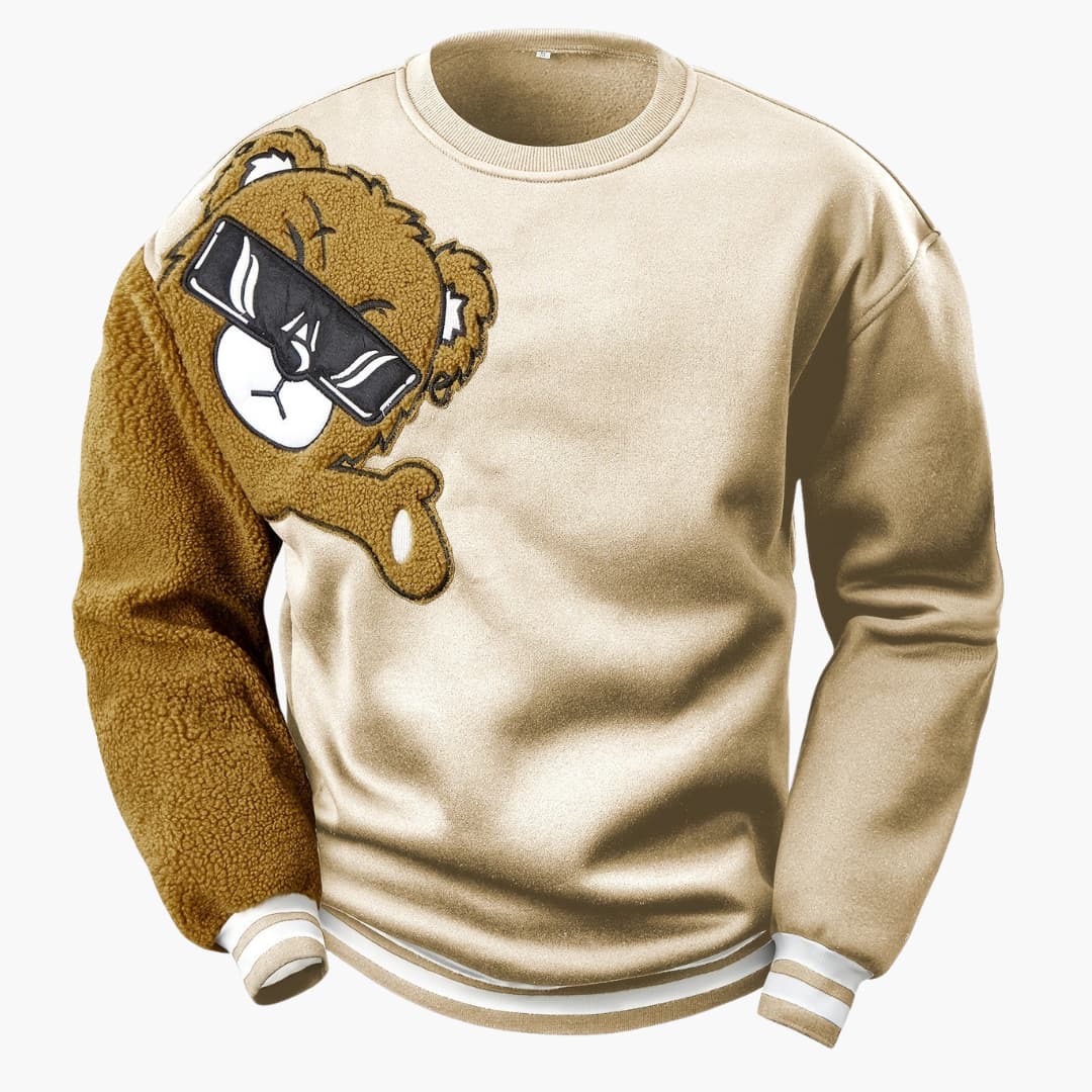 Dragomir - Comfortable sweater with bear embroidery for men
