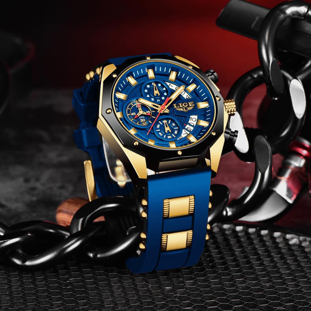 Lige luxury quartz watch for men waterproof and stylish