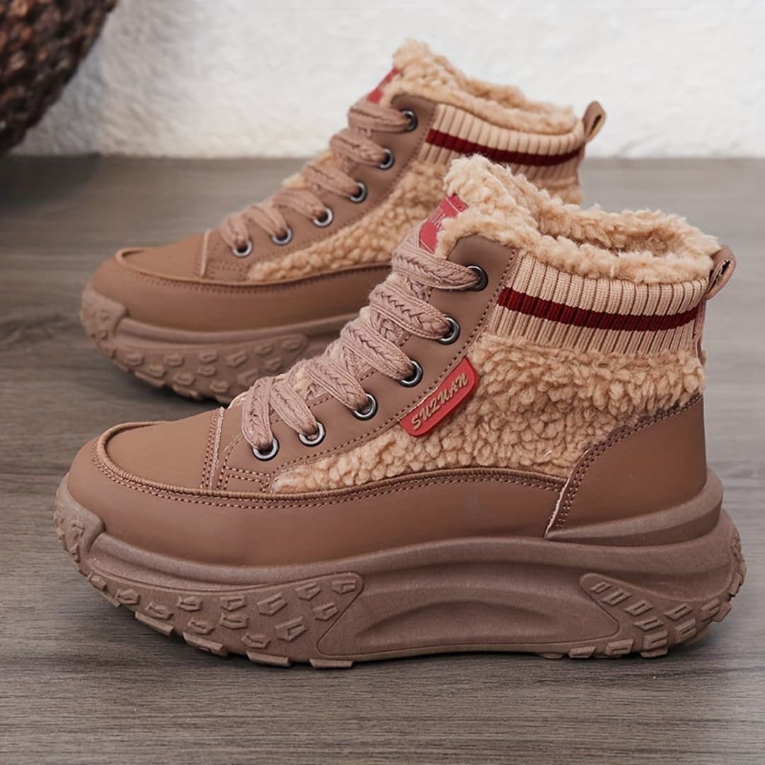 Women's Winter Boots with Thick Sole Warm High Sneakers