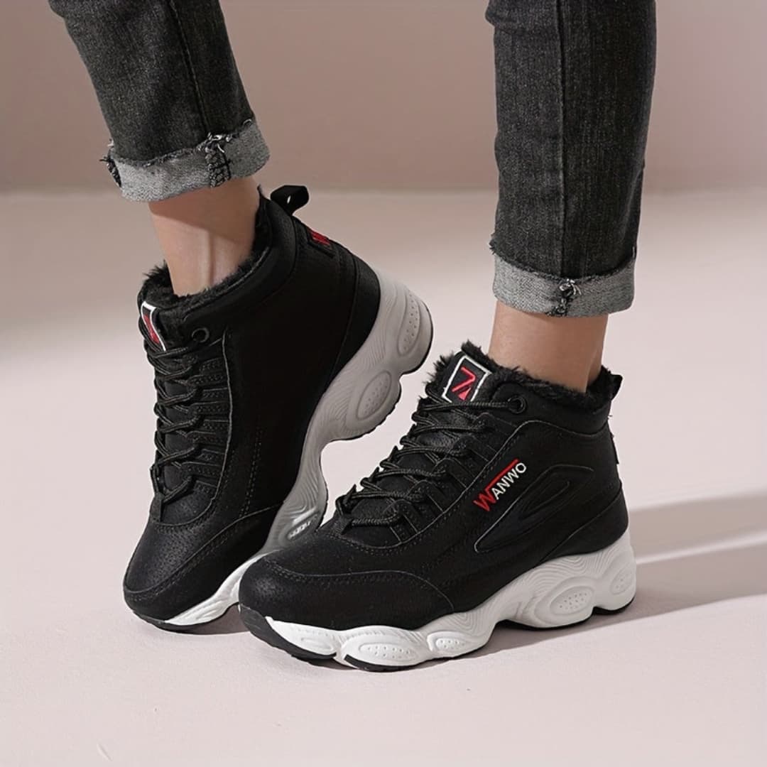 Women's High Winter Sneakers Lined with Fleece Non-Slip