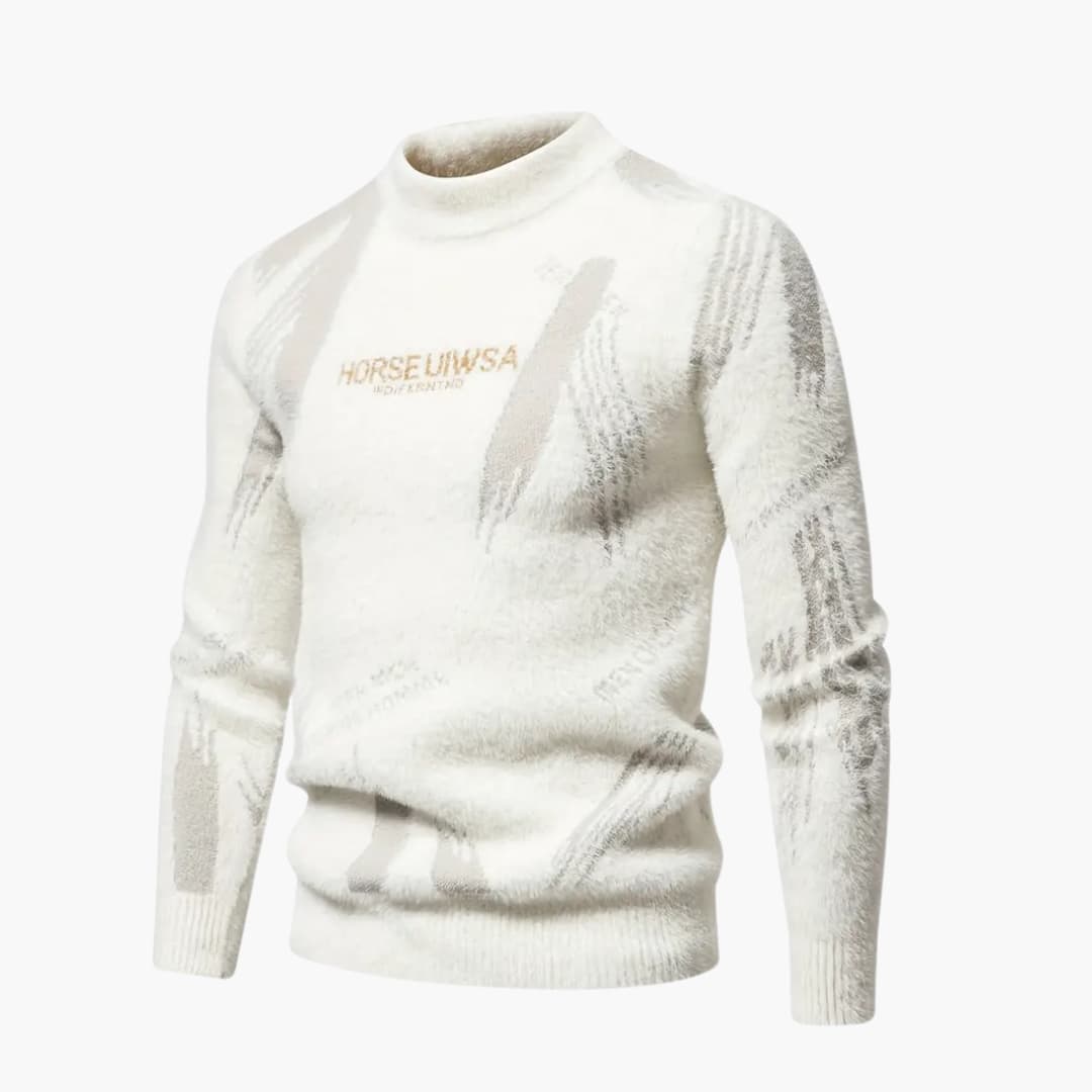 Fabian - Fashionable Jacquard Sweater with High Neck for Men