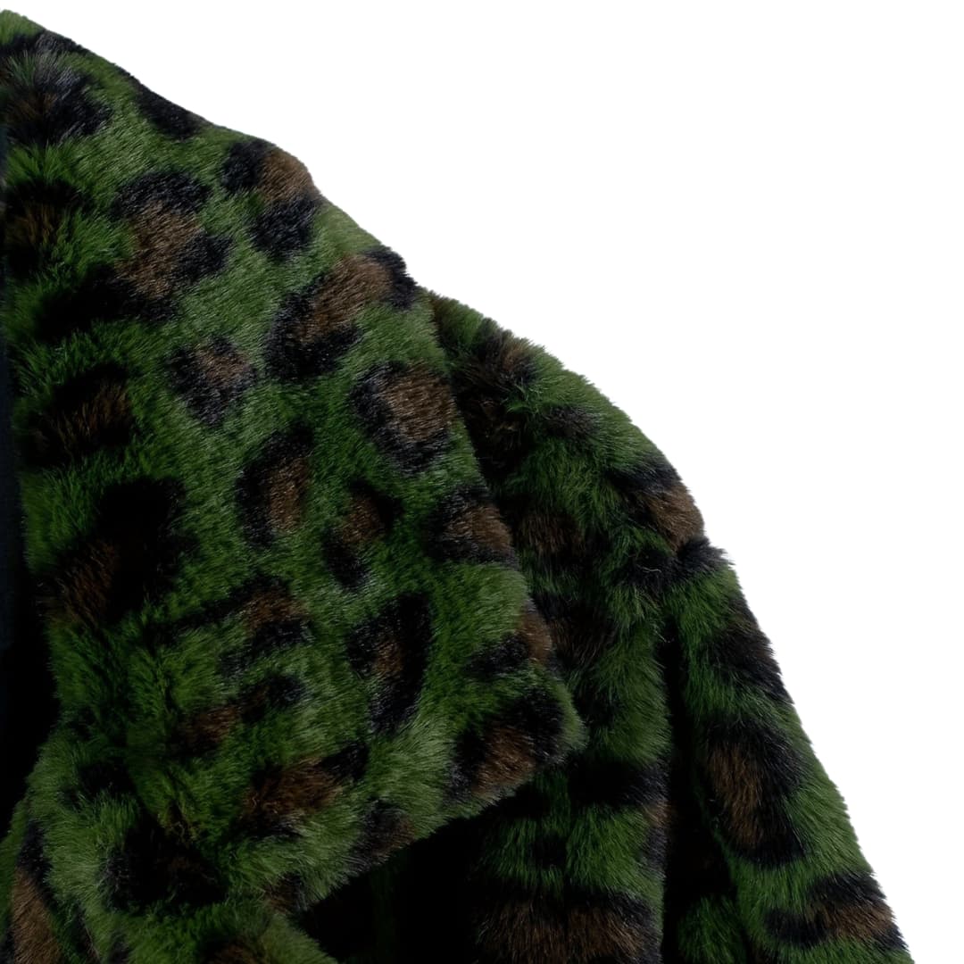 Plus Size Leopard Print Open Front Long Sleeve Jacket