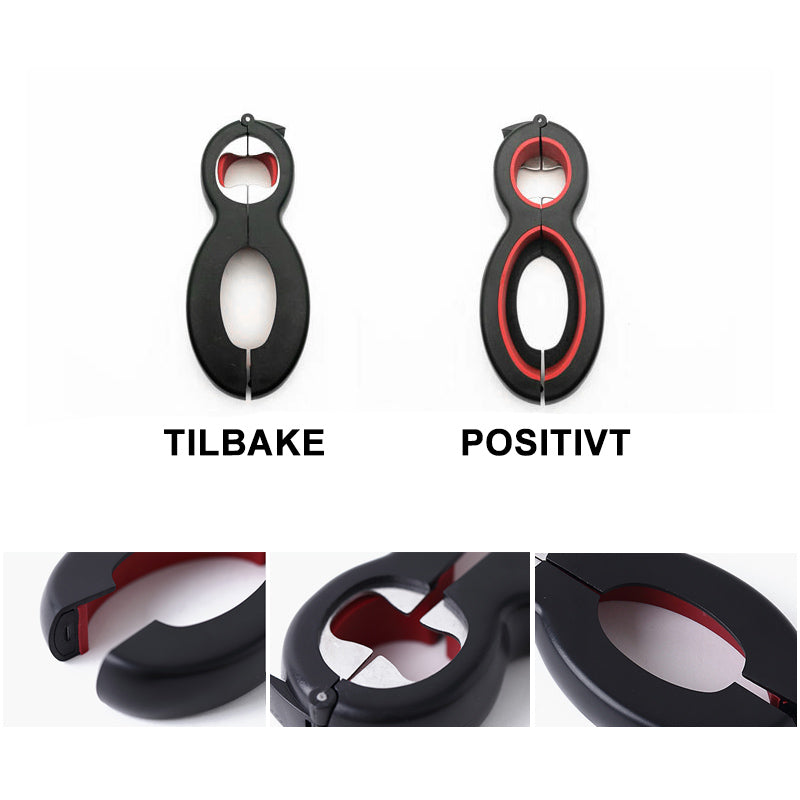 6-i-1 multifunksjon flaskeåpner av rustfritt stål og TPR med ergonomisk håndtak, ideell for kjøkkenet.