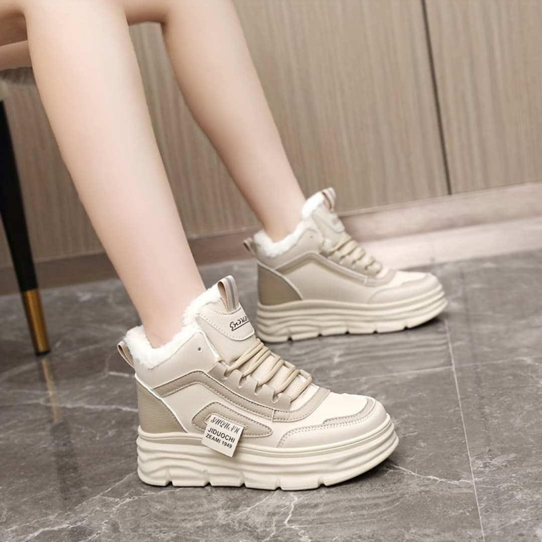Women's Winter Sneakers Thick Sole Fleece Lining for Ultimate Comfort