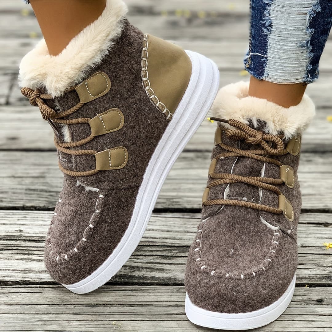 Women's Velvet Lined Snow Boots Warm Cozy for Winter