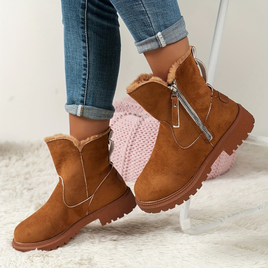 Women's Winter Platform Boots with Mid Heel Cozy and Stylish for All Seasons