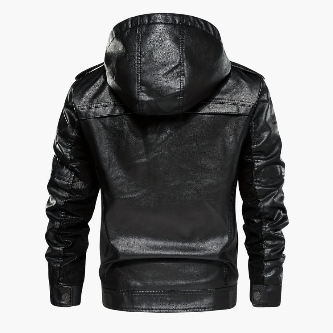 Men's casual windproof jacket in artificial leather stylish and warm