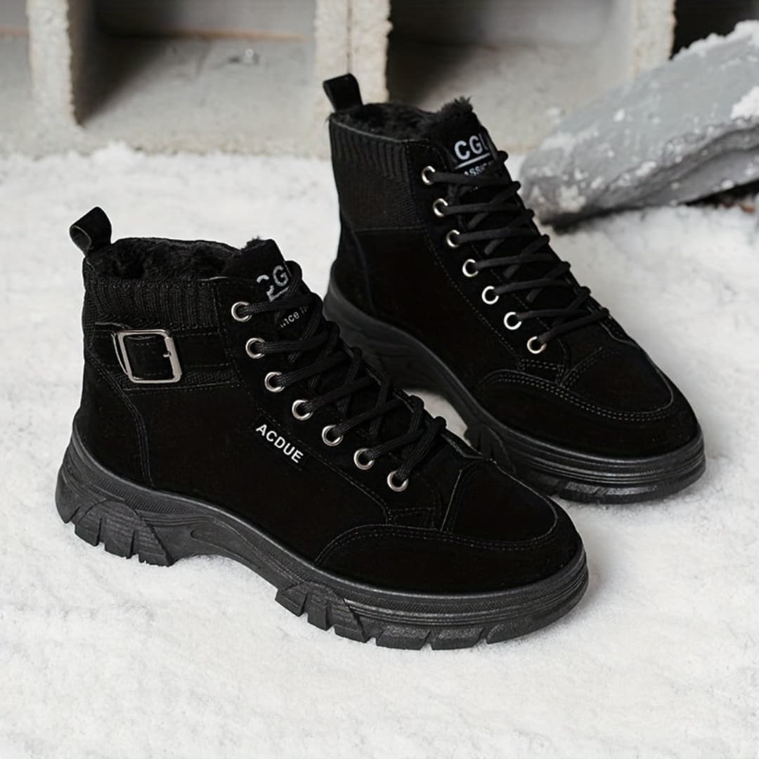 Comfortable Winter Snow Boots with Lacing Fleece Lining for Women