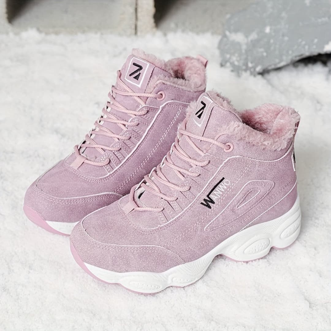 Women's High Winter Sneakers Lined with Fleece Non-Slip