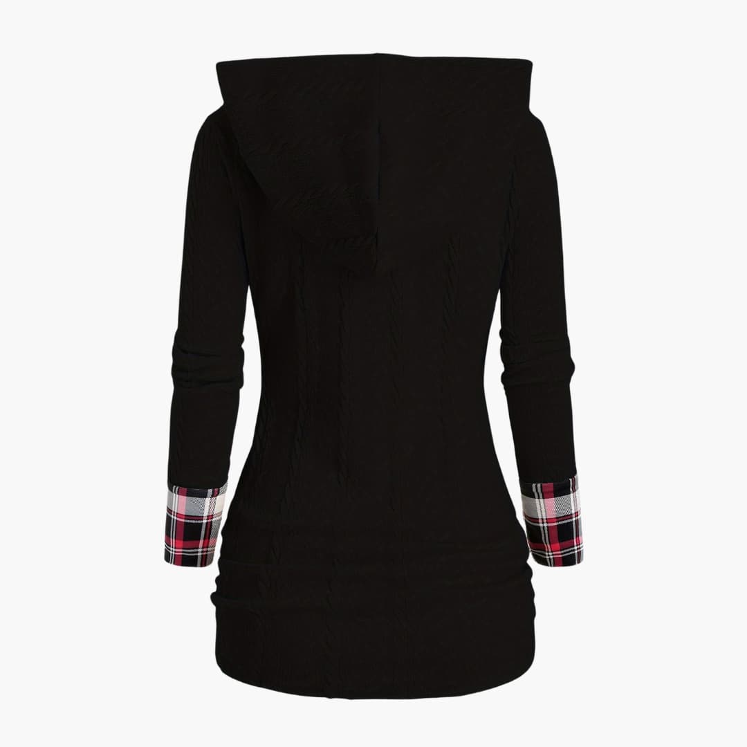 Carla - Stylish cable-knit hoodie for women