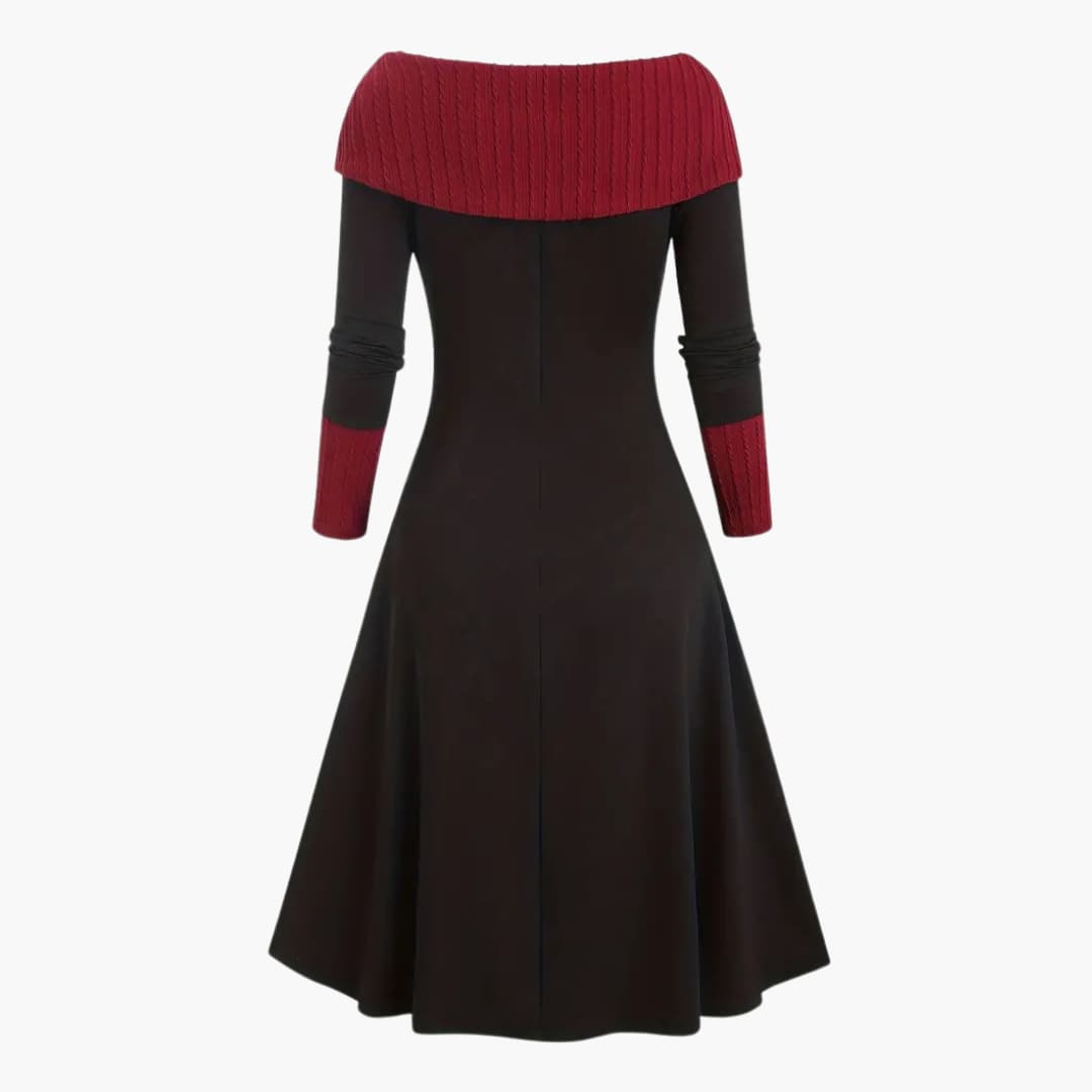 Freya - Trendy long-sleeved dress with lacing for women