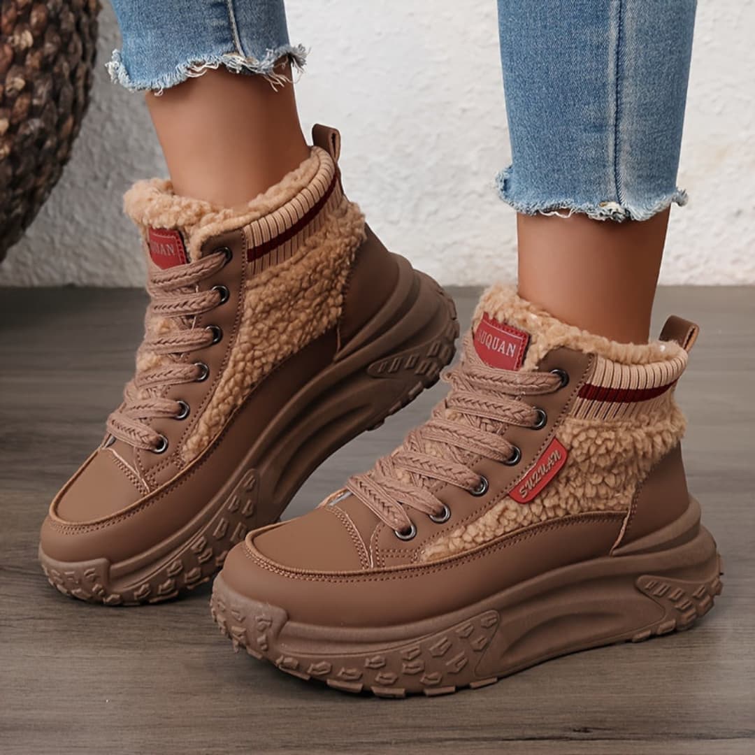 Women's Winter Boots with Thick Sole Warm High Sneakers