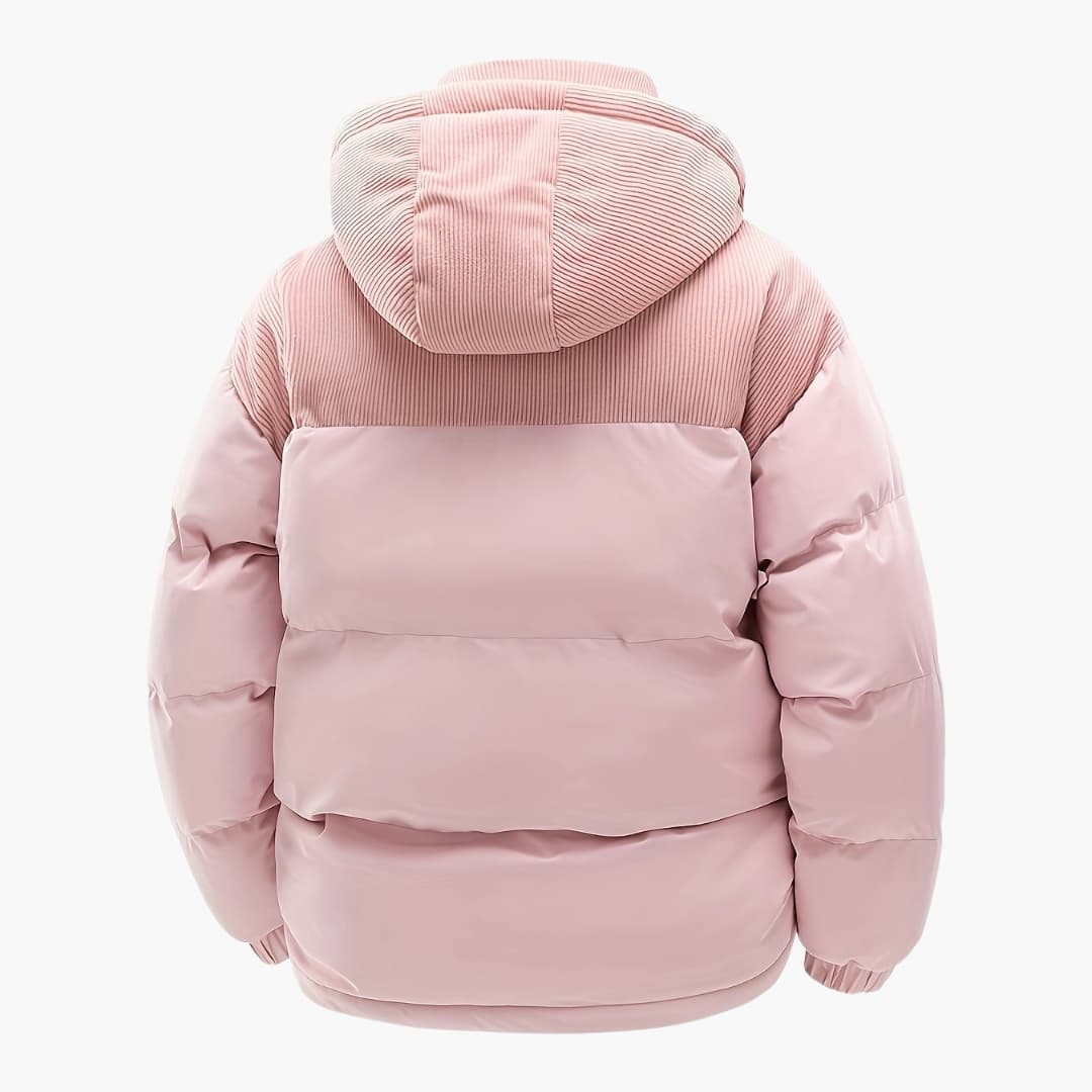 Men's Casual Hoodie with Puffers and Color Block Design