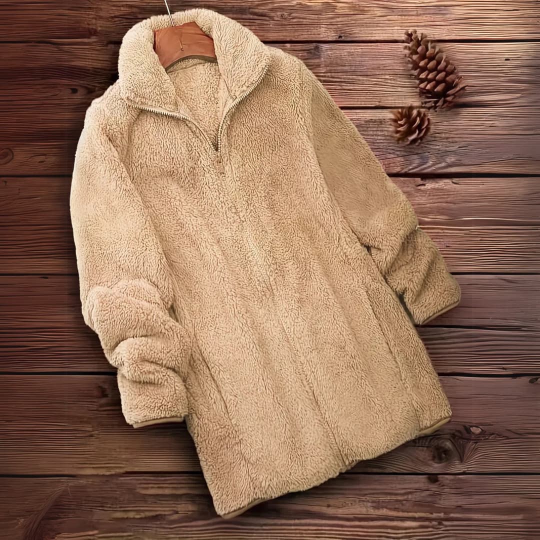 Women's Teddy Zip-Up Sweater Casual Long Sleeve Winter Jacket