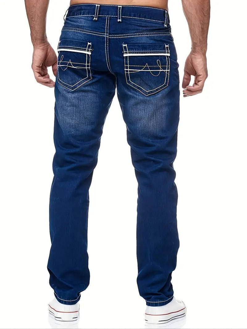 TORBJØRN - Comfortable distressed denim pants