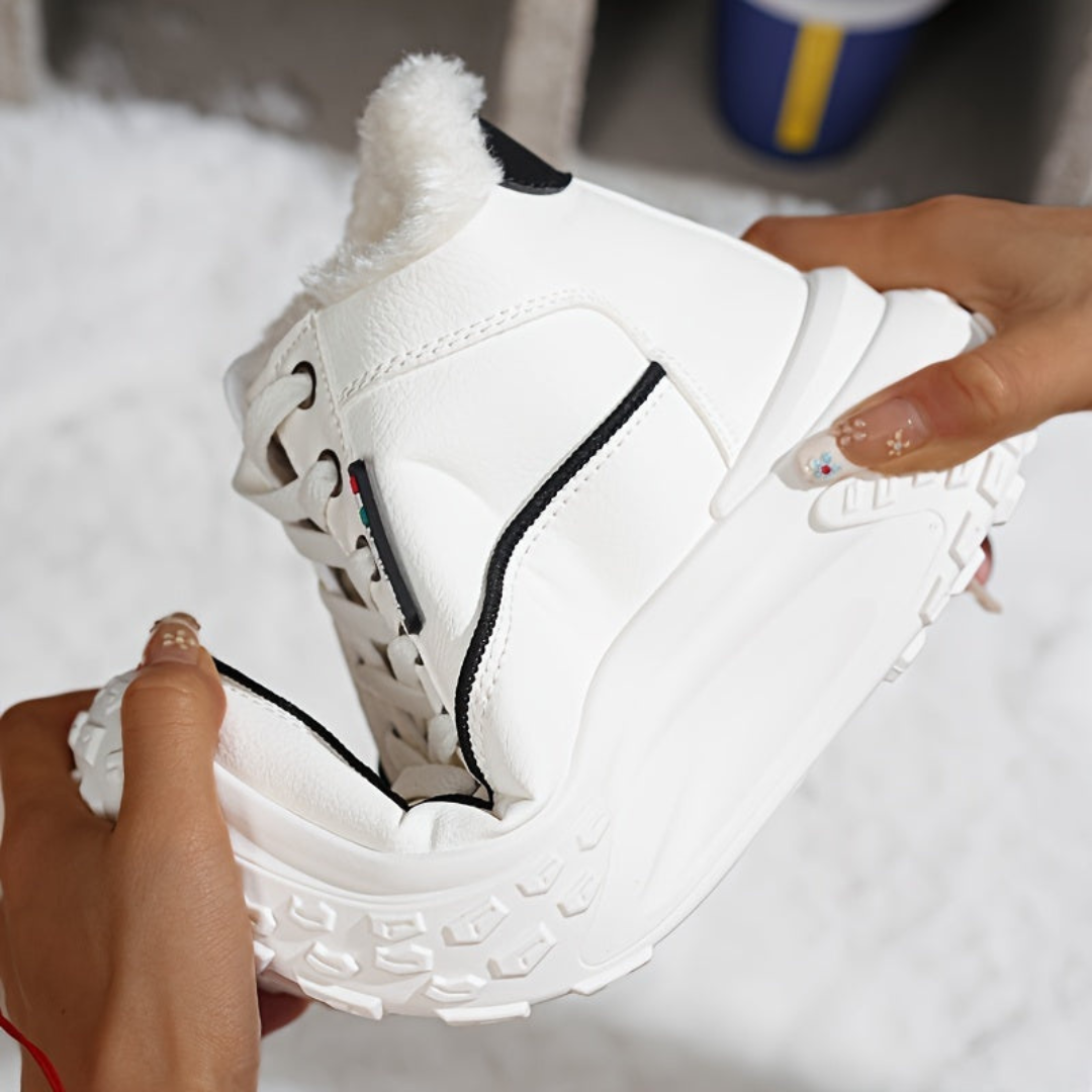 Solid thermal soft winter sneakers for women warm and stylish