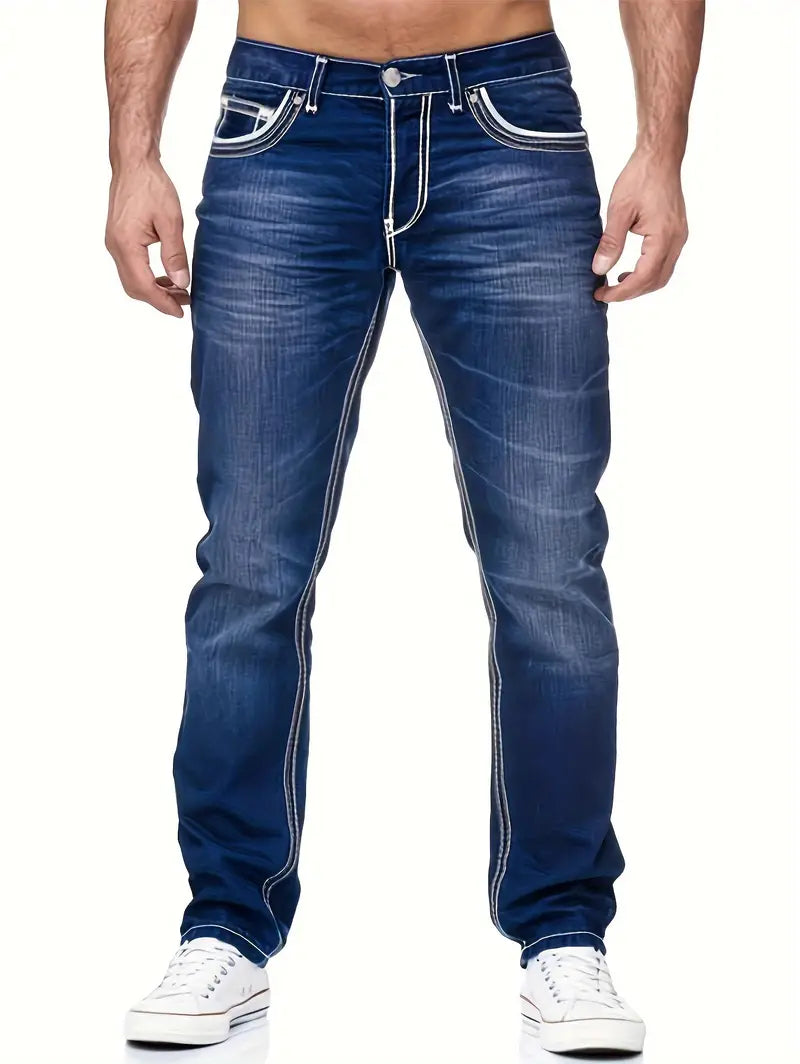 TORBJØRN - Comfortable distressed denim pants
