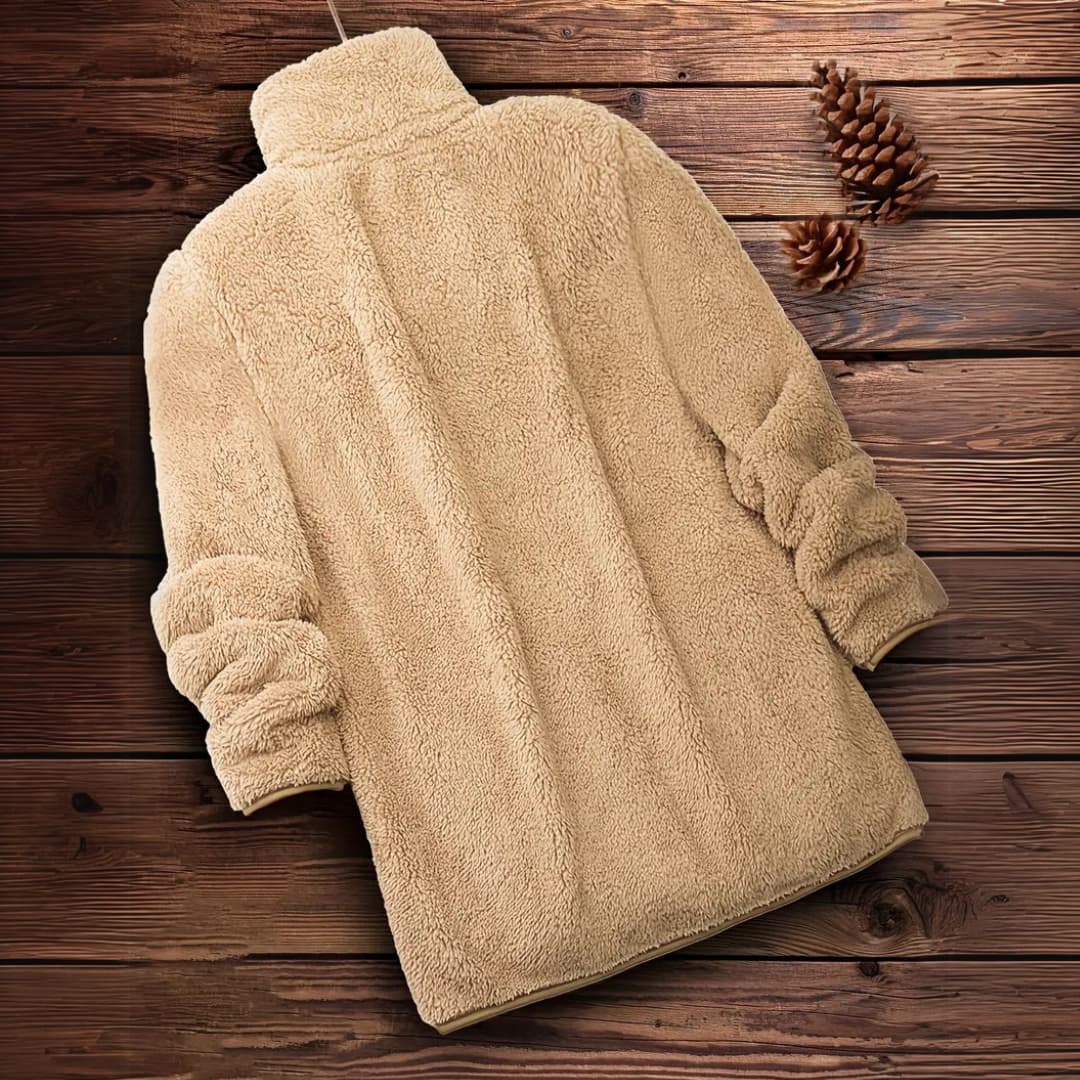 Women's Teddy Zip-Up Sweater Casual Long Sleeve Winter Jacket