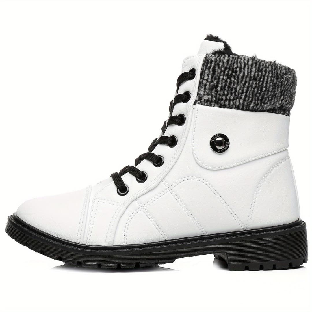 Simple Winter Boots for Women Side Zipper Soft Sole Platform Warm Lining