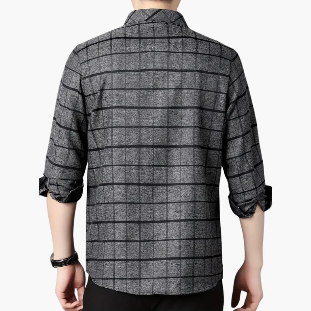 David - Trendy rutete skjorte med revers for menn