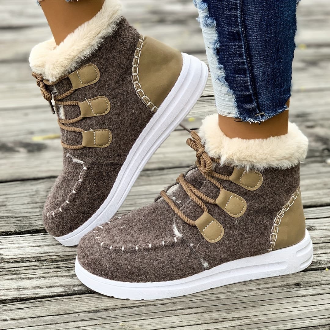 Women's Velvet Lined Snow Boots Warm Cozy for Winter