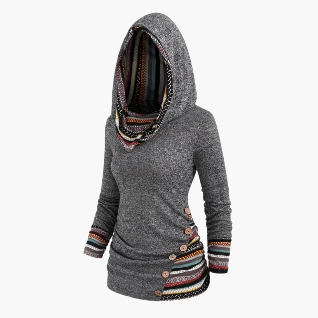 Gemma - Stylish hoodie with ethnic print for women