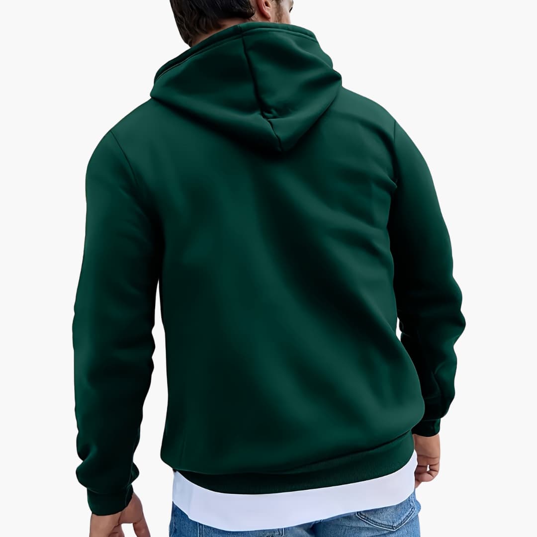 Hoodie with Christmas Trees and Reindeer Pattern Relaxed Pullover