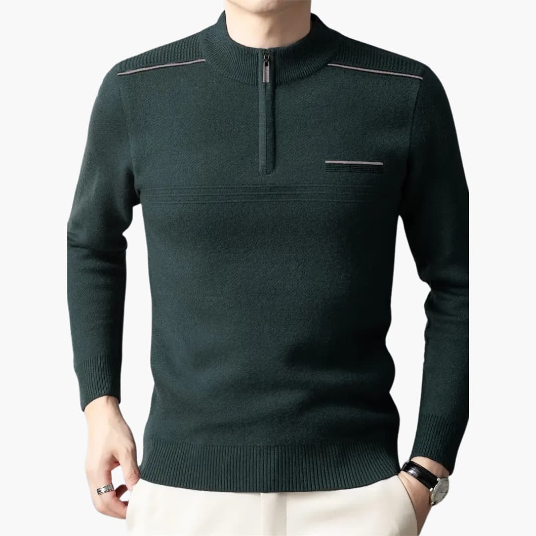 Maxim - Warm knitted sweater with zipper for men