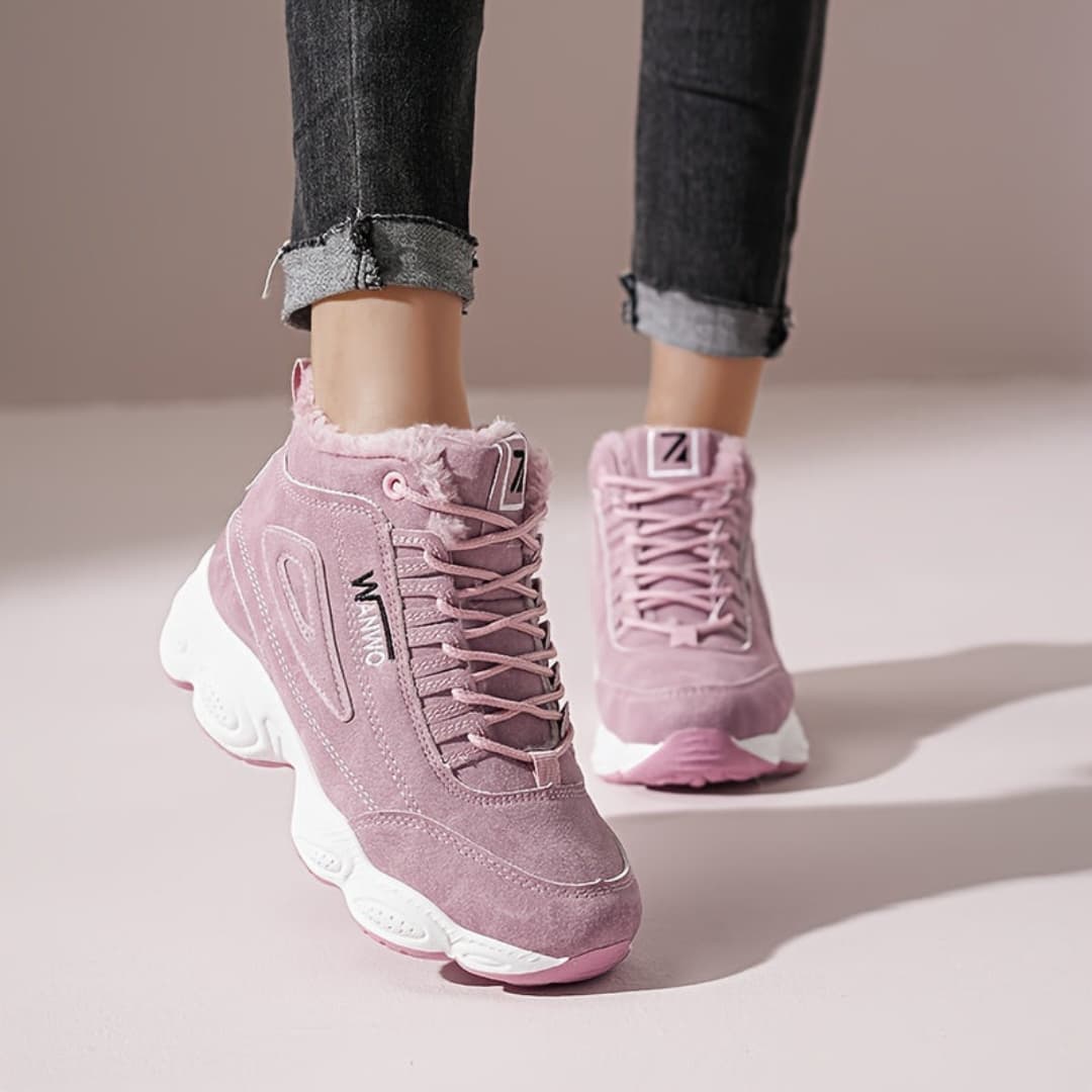 Women's High Winter Sneakers Lined with Fleece Non-Slip