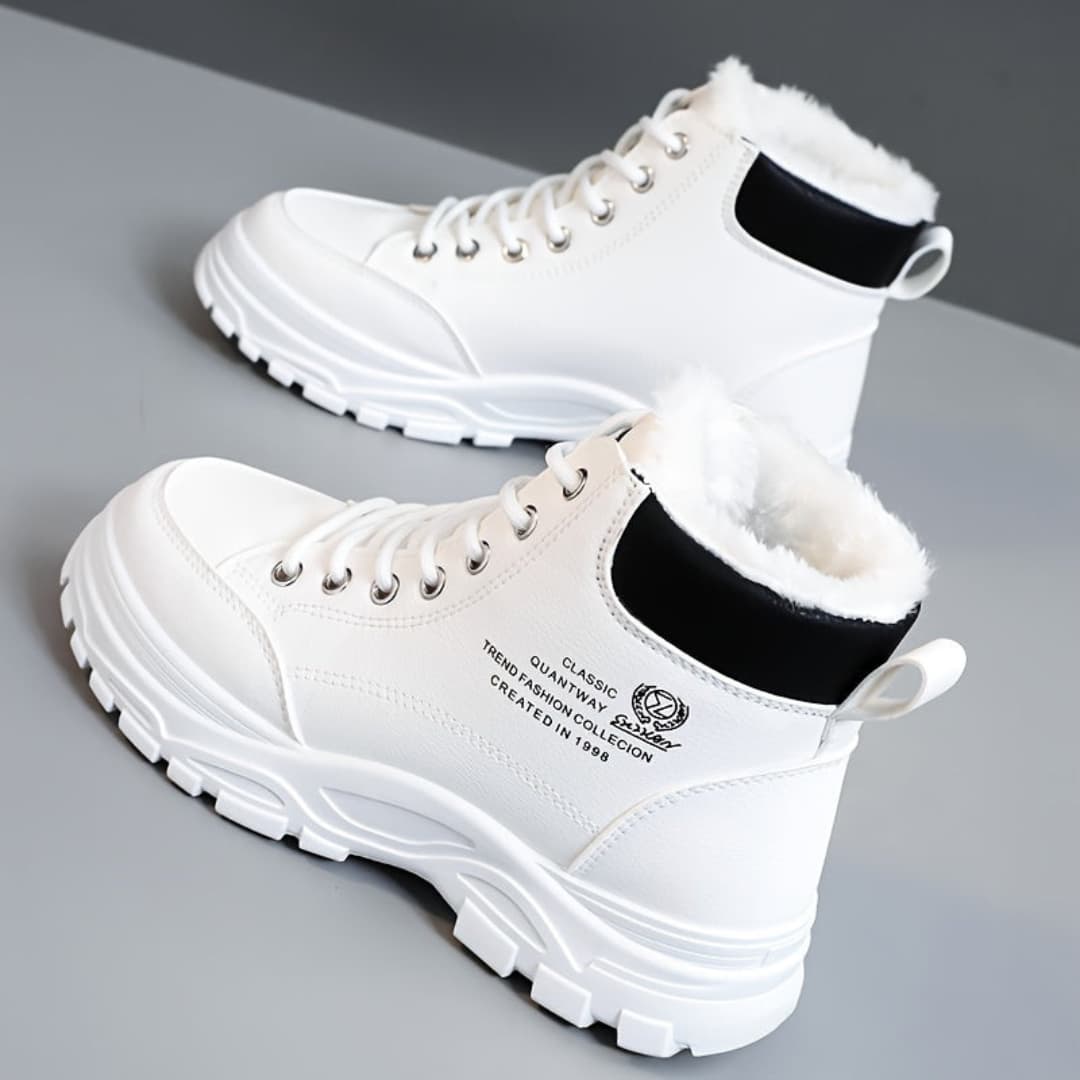 Women's Winter Snow Boots Fashion Thick Sole Fur Lined Cotton Shoes