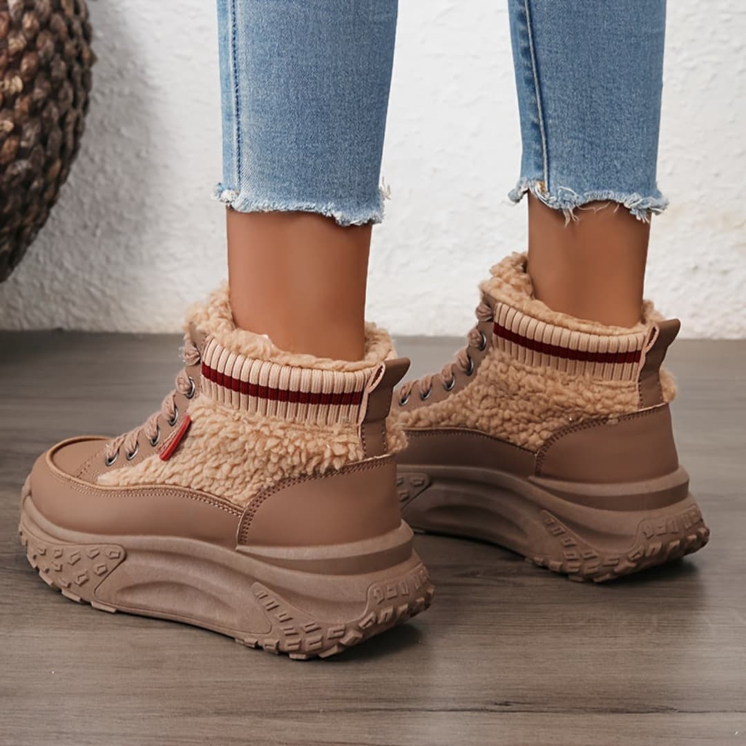 Women's Winter Boots with Thick Sole Warm High Sneakers