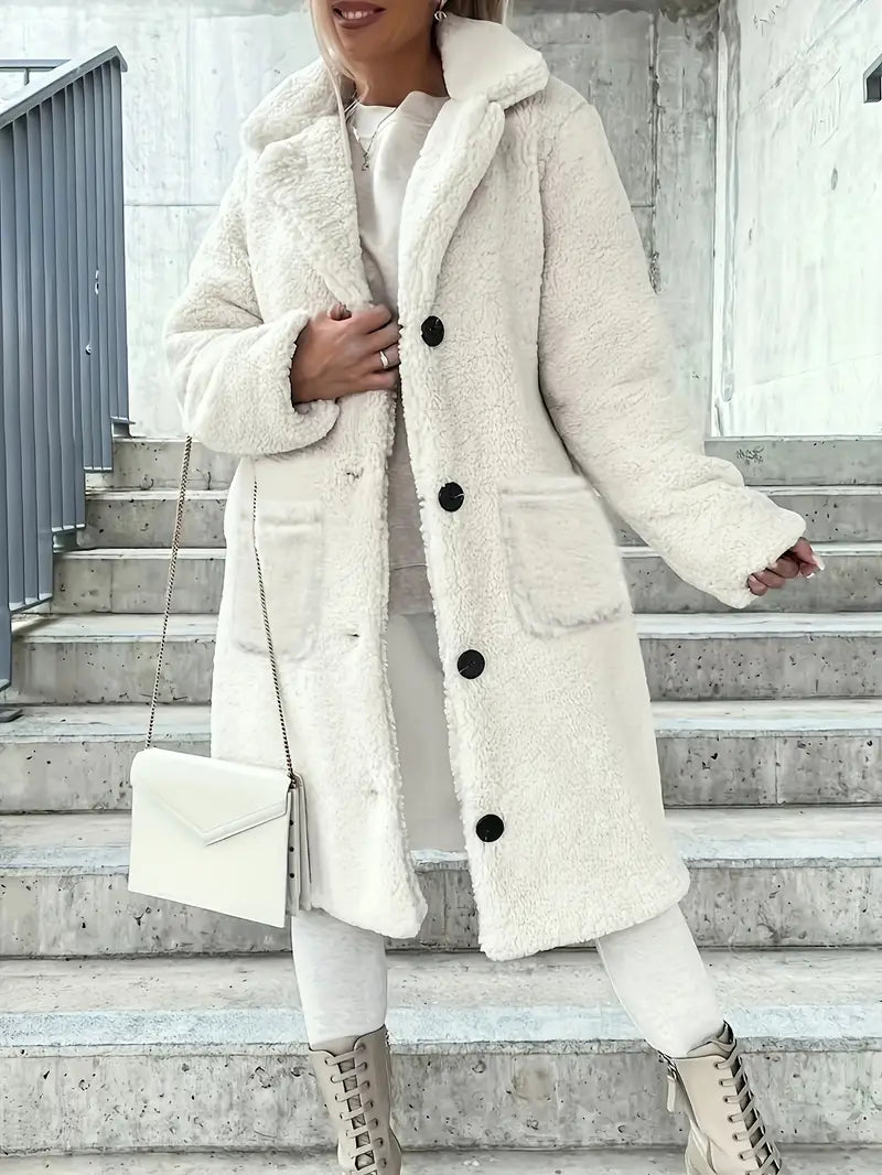 Alinoâ„¢ Fuzzy mid-length warm coat