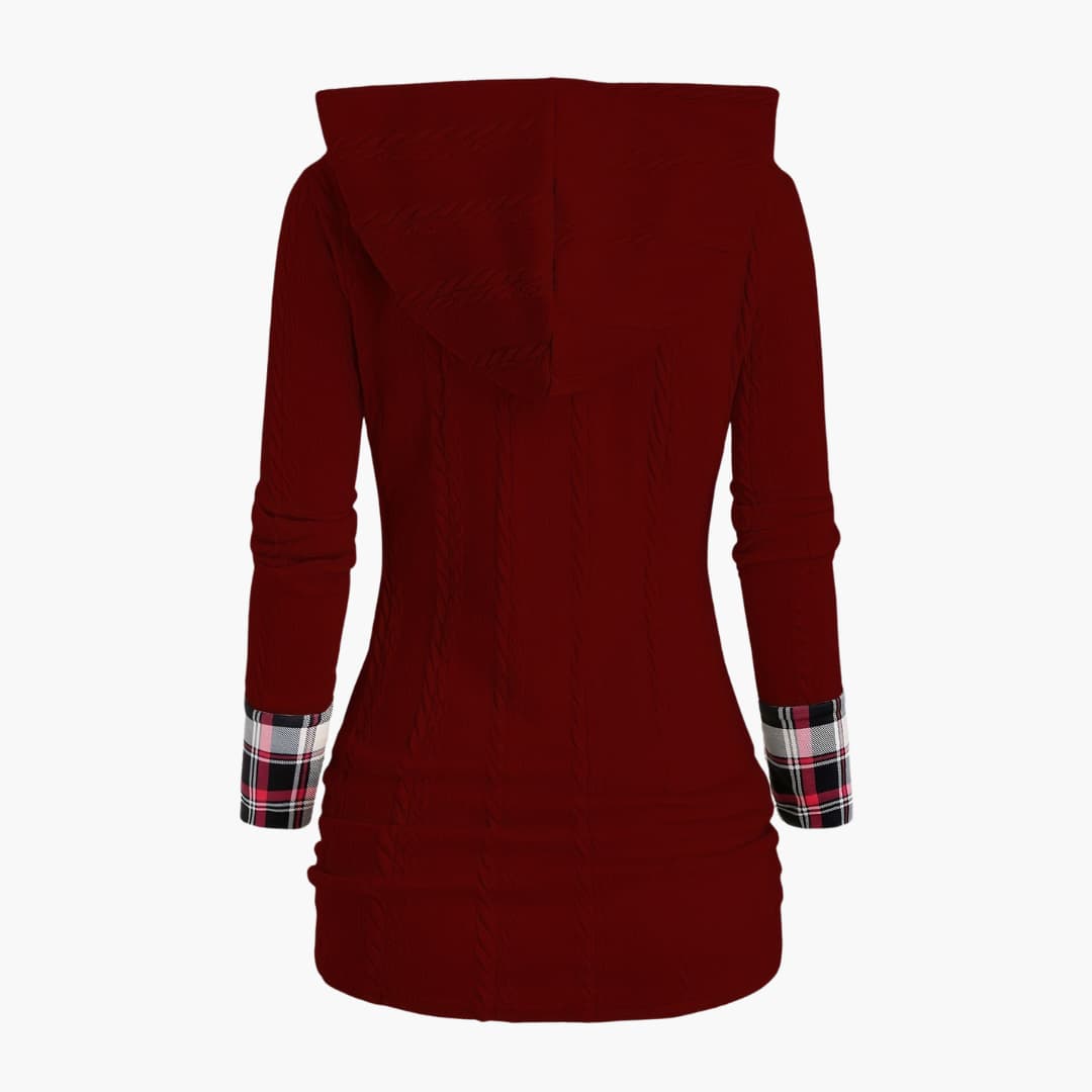 Carla - Stylish cable-knit hoodie for women