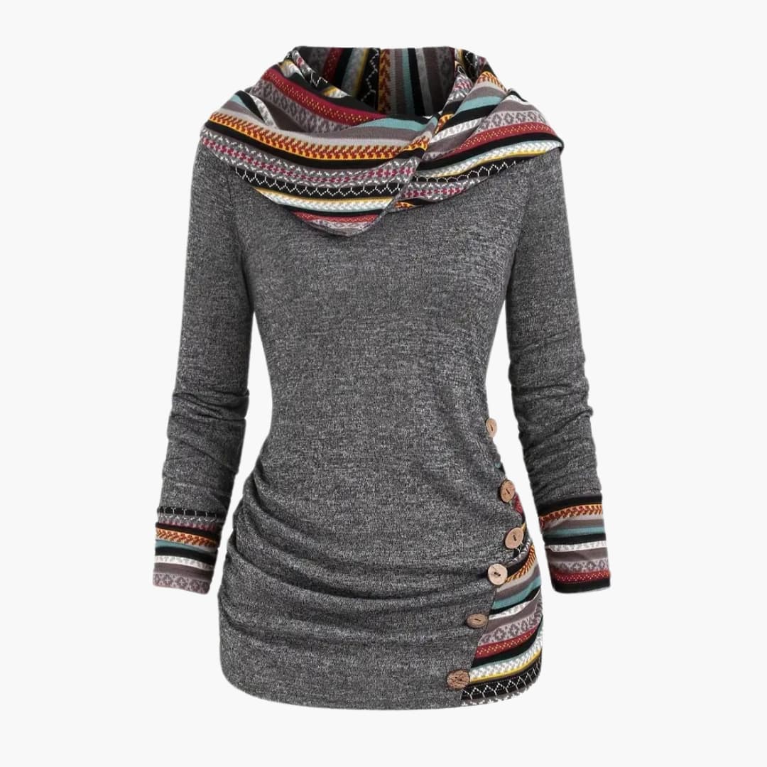 Gemma - Stylish hoodie with ethnic print for women