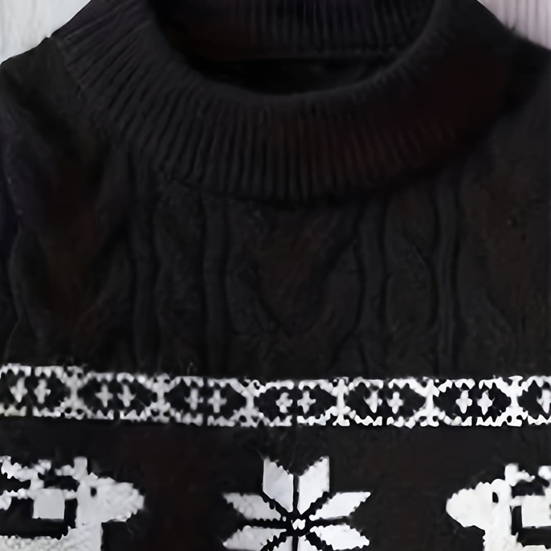 Herres Everyday Christmas Sweater with Reindeer Pattern Cozy Knitted Pullover