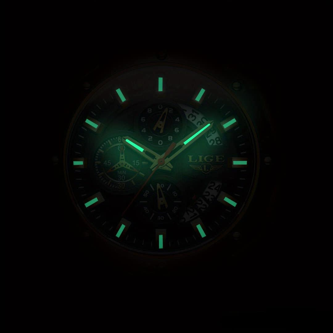 Lige luxury quartz watch for men waterproof and stylish