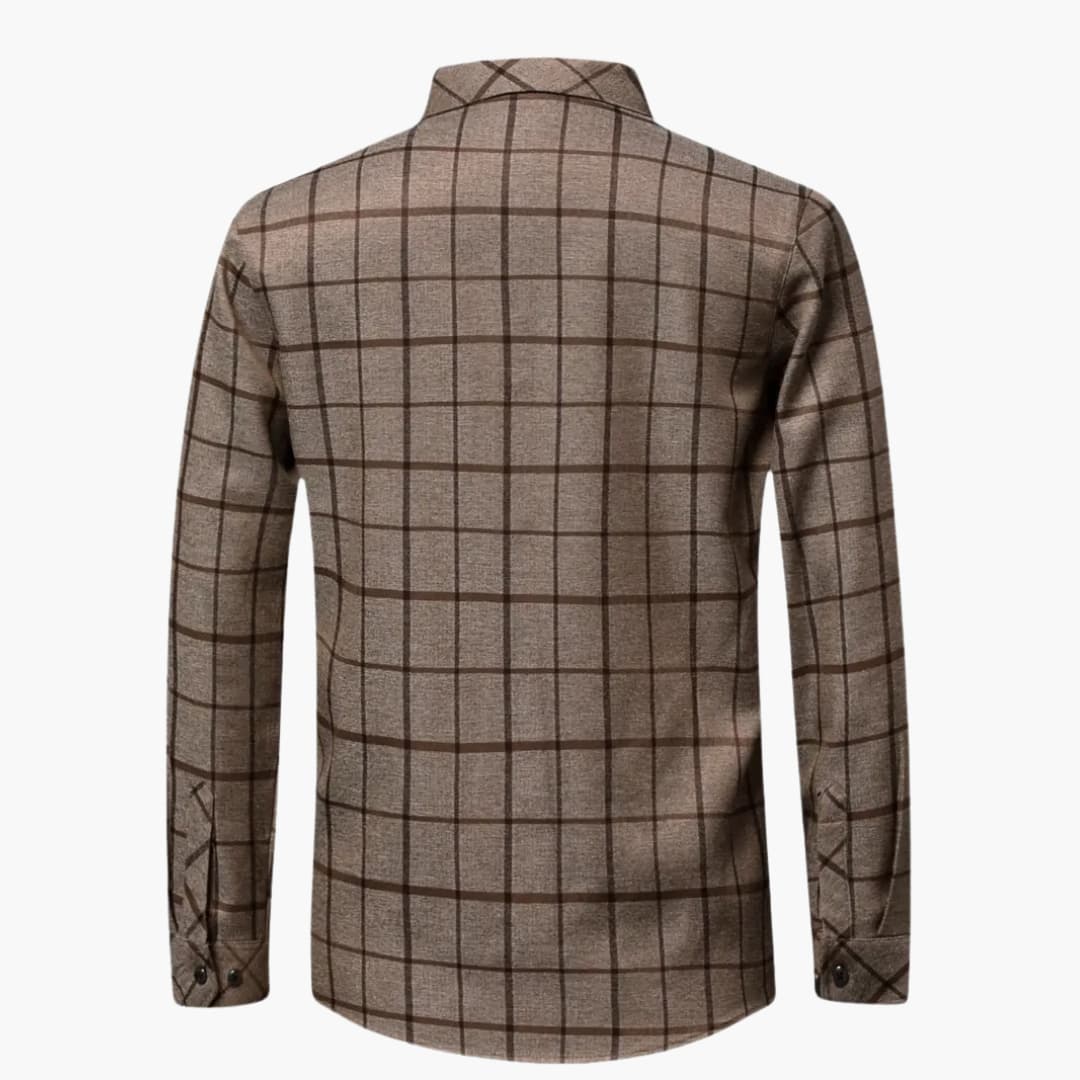 David - Trendy rutete skjorte med revers for menn